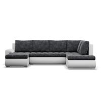 Duży narożnik U, prawostronny, BOSCO, ekoskóra, 300cm, biały | TYLETEGOTU