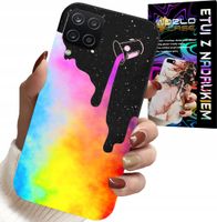 ETUI DO SAMSUNG GALAXY A22 5G - TĘCZOWE KOLOROWE WZORY, FARBA + FOLIA