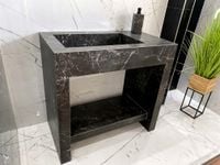 UMYWALKA Z PŁYTEK szafka umywalkowa CZARNY MARMUR - na zamówienie