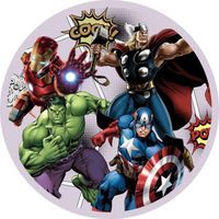Opłatek na tort AVENGERS Batman Iron Man Hulk Thor CPT. Ameryka Spiderman