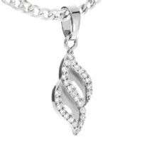 SREBRNY WISIOREK FALE Z CYRKONIAMI SREBRO PRÓBY 925