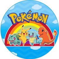 Opłatek na tort Urodziny Pokemon Pokemony Pikachu Charmander Charizard