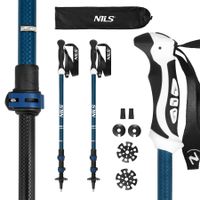 Kije trekkingowe Aluminiowe NILS Wytrzymałe na Szlak TK8601 BLUE