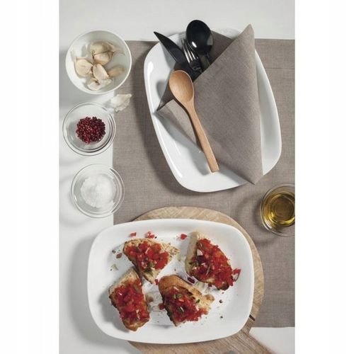 Serwis obiadowy na os 6 osób kwadratowy do zmywarki komplet talerzy biały na Arena.pl