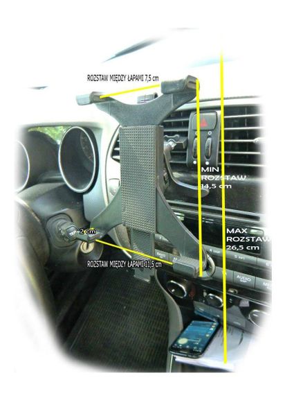 Uchwyt samochodowy na tablet do kratki 8 do 10,1 zdjęcie 3