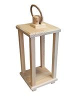 Lampion drewniany latarnia 40cm uchwyt baza pod stroik dekoracja + nóżki