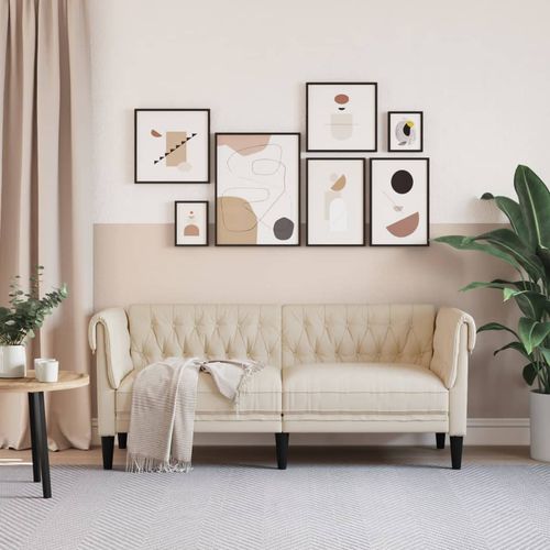 Sofa Chesterfield dwuosobowa, obita lnem na Arena.pl