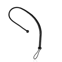 ouch! pejcz skorzany pu z węzłem, czarny, 122 cm