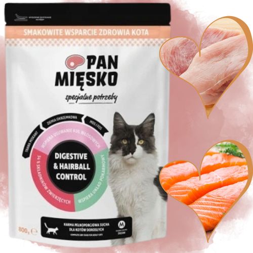 sucha karma dla kota pan mięsko digestive & hairball control 800 g specjal na Arena.pl