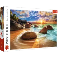 Piękne puzzle z widokiem na plażę Samudra w Indiach - Trefl 1000 elementów