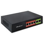 Qoltec Switch PoE 4x RJ45 + 2x Uplink, 65W, Fast Ethernet