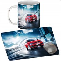 ZESTAW KUBEK + PODKŁADKA - VOLKSWAGEN - PREZENT WIELE WZORÓW + IMIĘ