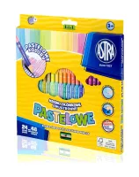 Dwustronne kredki ołówkowe do rysunku trójkątne miękkie 24 pastelowe kolory