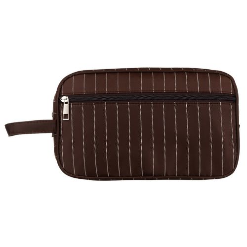 kosmetyczka podróżna z materiału syntetycznego w brązowym kolorze - rovicky na Arena.pl