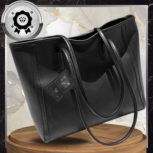 Torebka Skórzana Damska Czarna BAD&BAGS Na Ramię Torba Pojemna Shopperka na Arena.pl