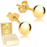 Złote Kolczyki 333 Kulki Kule ZŁOTO 333 Sztyfty Wkręty Grawer Komunia