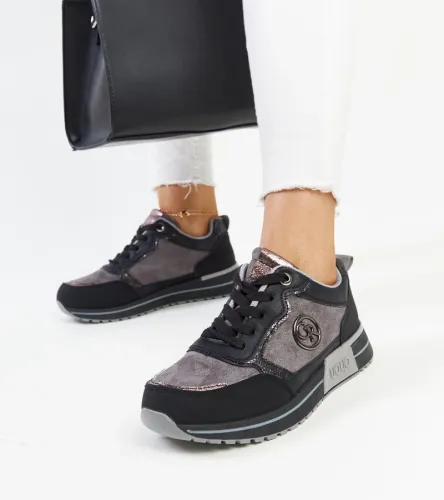 Czarno-szare sneakersy na platformie Sinika 41 na Arena.pl