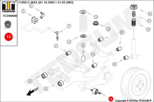 FORD C-MAX ŁOŻYSKO ŚRUBY ŚCIĄGACZA TULEI 12 03-07 na Arena.pl