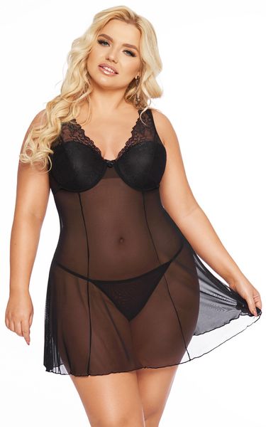 Czarna Koszulka i Stringi Berta Softline 1892 XL zdjęcie 1