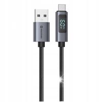 Kabel do ładowania SWISSTEN z wyświetlaczem LCD USB-A / USB-C 1,5m 60W PD
