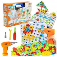 KLOCKI KONSTRUKCYJNE ZABAWKA EDUKACYJNA DLA DZIECI WKRĘTARKA ŚRUBKI