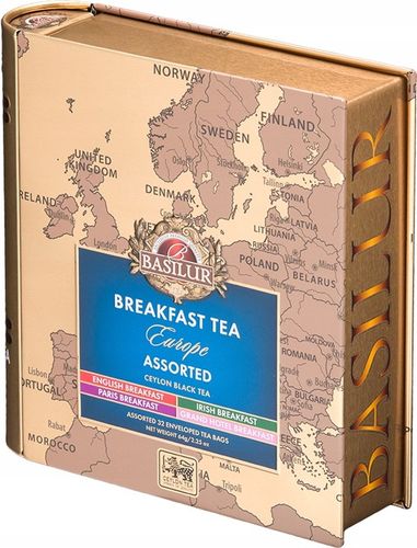 Basilur BREAKFAST EUROPE zestaw herbat 4 SMAKI na PREZENT puszka - 32 szt. na Arena.pl