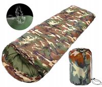 Śpiwór Turystyczny Moro z Kapturem Ciepły Mumia Kołdra 2w1 Lekki+ Pokrowiec