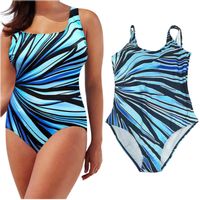 STRÓJ KĄPIELOWY JEDNOCZĘŚCIOWY KOSTIUM DAMSKI MODELUJĄCY PLUS SIZE PASKI L