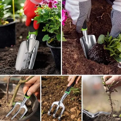 Zestaw narzędzi ogrodowych do pikowania sadzenia roślin 5w1 łopatka grabki na Arena.pl