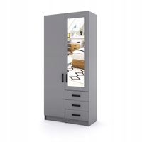Szafa Sigma S2 1L3SZ z lustrem 90 cm - szary