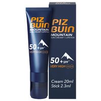 Piz Buin Mountain SPF50 Krem Przeciwsłoneczny + Pomadka 20 + 2,3