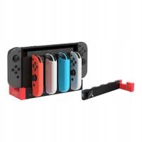 Ładowarka Do Kontrolerów Nintendo Switch Joy Con Baza Led Usb Czerwona