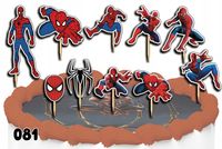 TOPPERY NA TORT OZDOBNE DEKORACJA ZESTAW - SPIDERMAN GRY BAJKI 10szt.