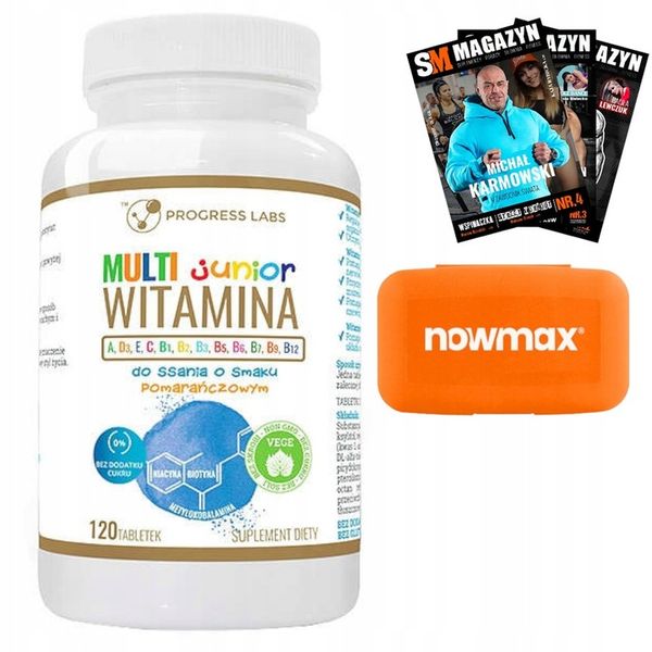 PROGRESS LABS MULTIWITAMINA JUNIOR DO SSANIA ODPORNOŚĆ KOŚCI MÓZG 120k zdjęcie 1