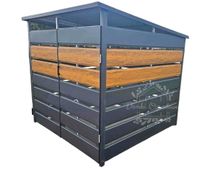 Wiata śmietnikowa 2x2 m antracyt + drewnopodobny - spad w tył GP357