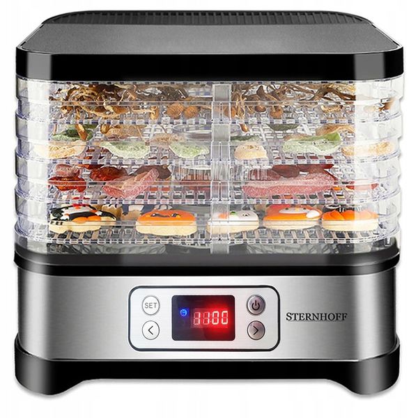 DUŻA SUSZARKA DO GRZYBÓW OWOCÓW WARZYW MOC 500W XL TIMER POJEMNA WYTRZYMAŁA zdjęcie 1