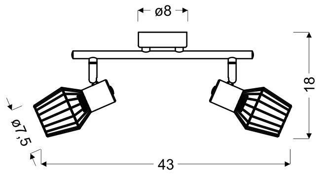 Viking listwa 2x40W E14 szary zdjęcie 4