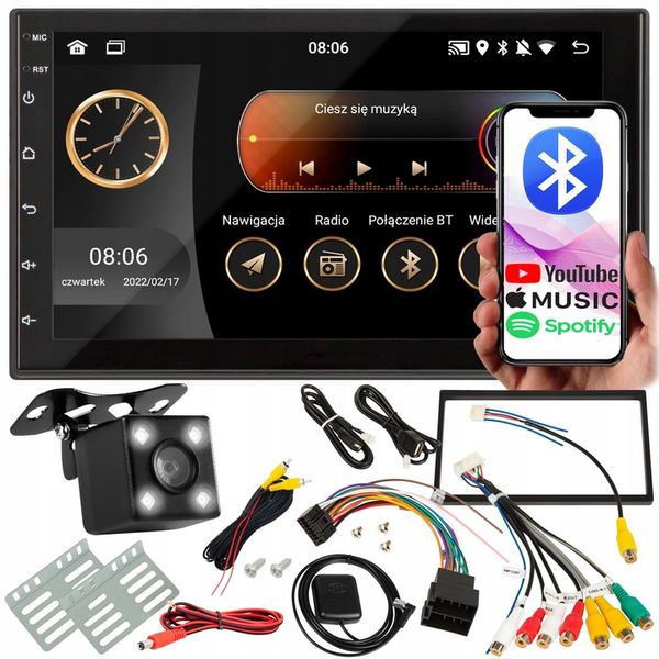 RADIO SAMOCHODOWE 2 DIN WiFi GPS ANDROID BLUETOOTH USB RDS KAMERA COFANIA zdjęcie 2