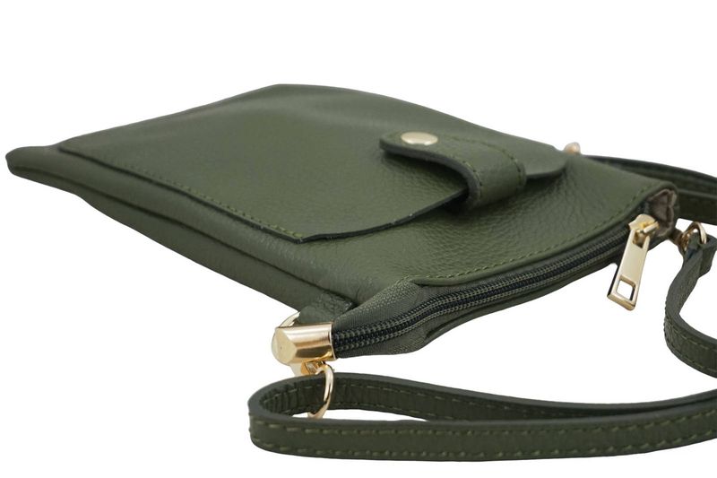 Torebka skórzana / etui na telefon - Zielone zdjęcie 5