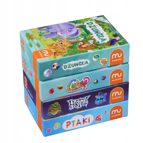 Logiczna gra dla dzieci - 60 zagadek o różnych poziomach trudności Dżungla na Arena.pl