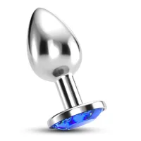 crushious bijou plug medium blue - metalowa ozdoba intymna 7cm