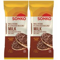 Sonko Wafle ryżowe w czekoladzie mlecznej 65 g (4 sztuki) x 2 sztuk