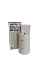 Świeca Subito biała z łańcuszkiem led  12,5cm*5cm