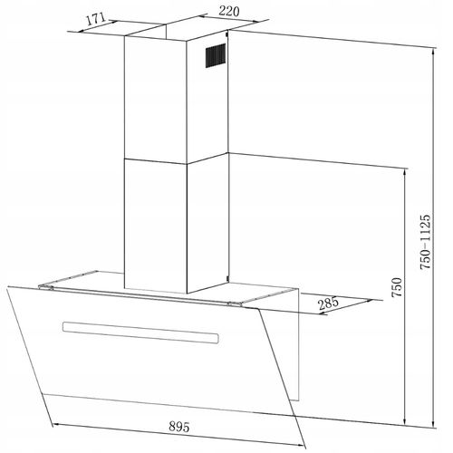 CIARRA 90cm Szklany Kątowy Okap Kuchenny z Funkcją Booster WiFi CBCB9736F-B na Arena.pl