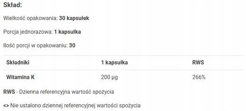 AURA HERBALS Witamina K2MK7 MenaQ7 200 μg, kapsułki 90 szt. na Arena.pl