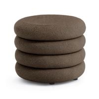 Pufa siedzisko do salonu MOLLIS tkanina teddy ze schowkiem 55 cm Brązowa