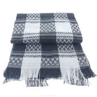 Narzuta dekoracyjna tkana 170x205 krata grafit