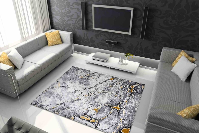 RUG/LU/MOSSE/MARBLE/CREAM+BLACK/80x150 zdjęcie 2