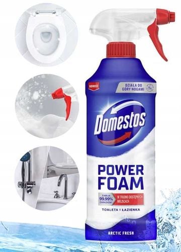 domestos power foam piana do mycia toalety i łazienki arctic fresh 435ml na Arena.pl