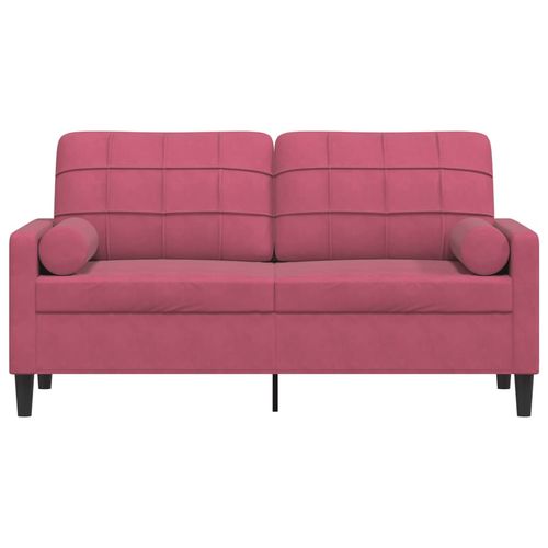 2-osobowa sofa z poduszkami, winna czerwień, 140 cm, aksamit na Arena.pl
